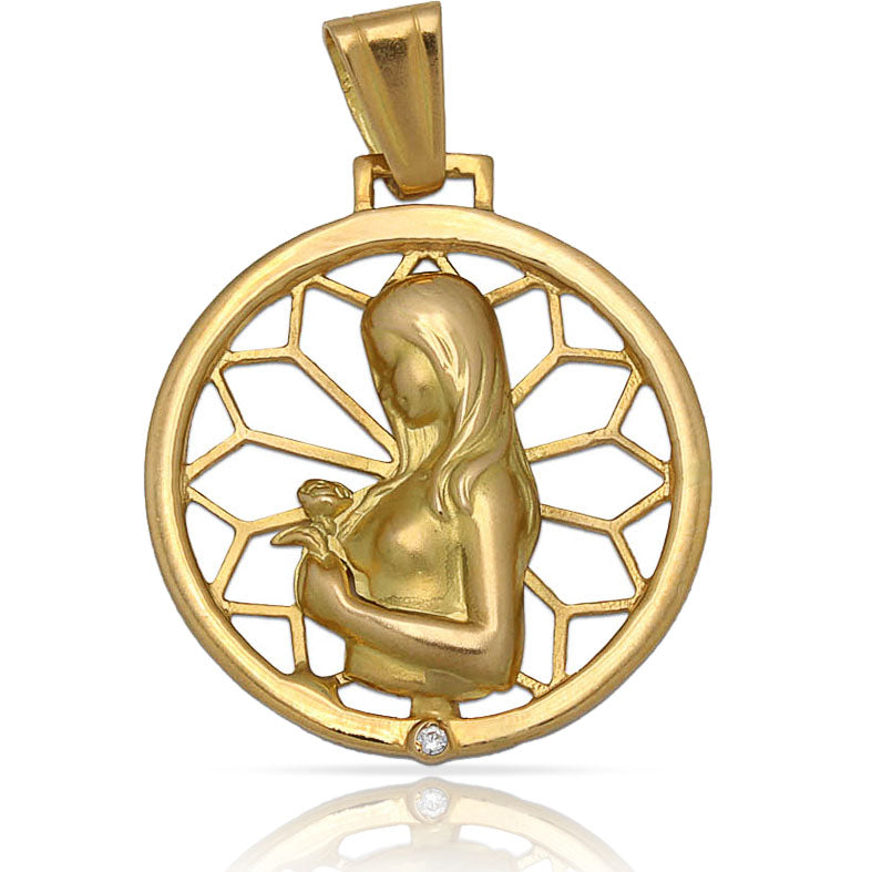 Medalla Oro 18KL de la Madre Calada - 23mm