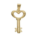 Colgante Oro 18K Llave Corazón