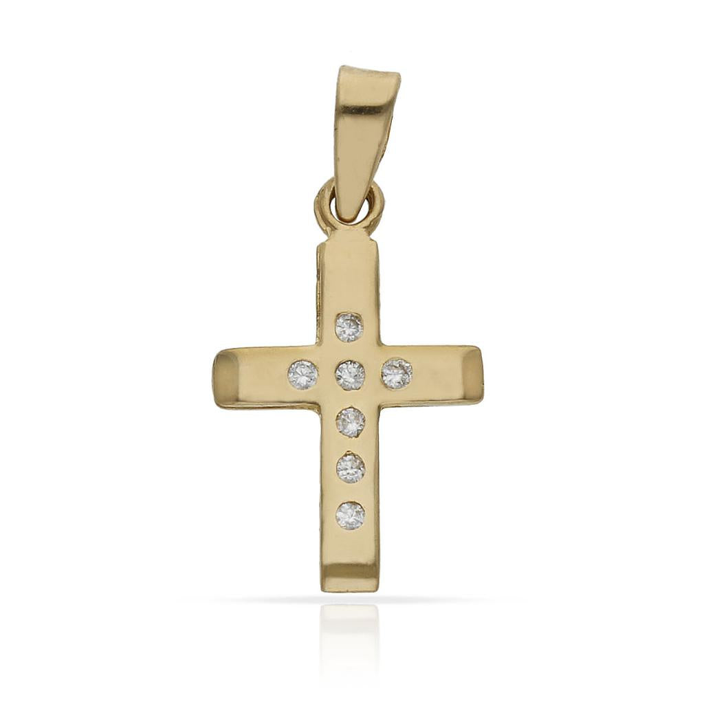 Cruz Oro 18KL con Circonitas - 11x17mm
