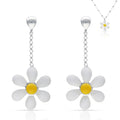 Pendientes Plata 925 Margaritas Esmaltadas