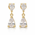 Pendientes Oro 18Kl Circonitas Lágrima 5x15mm