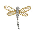 Colgante Oro 18K Libélula Bicolor Circonitas