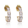 Aros Oro 18KL con Circonitas Baguette - 11mm