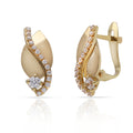 Pendientes Oro 18K Ondas Circonitas