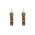 Aros Abiertos Oro 18KL con Piedras de Colores - 5mm