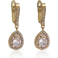 Pendientes Oro 18Kl Circonitas Lágrima 8x24mm