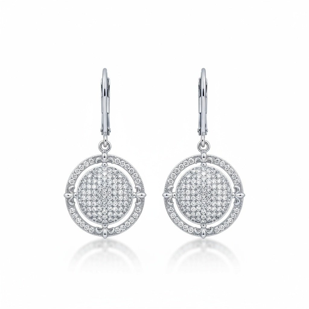 Pendientes Plata 925mm Redondo Circonitas