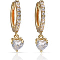 Pendientes Plata Chapada Oro Corazón Circonitas