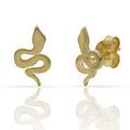 Pendientes Plata Chapada Oro Serpiente 8x13mm