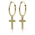 Aros Oro 18KL con Abalorio de Cruz