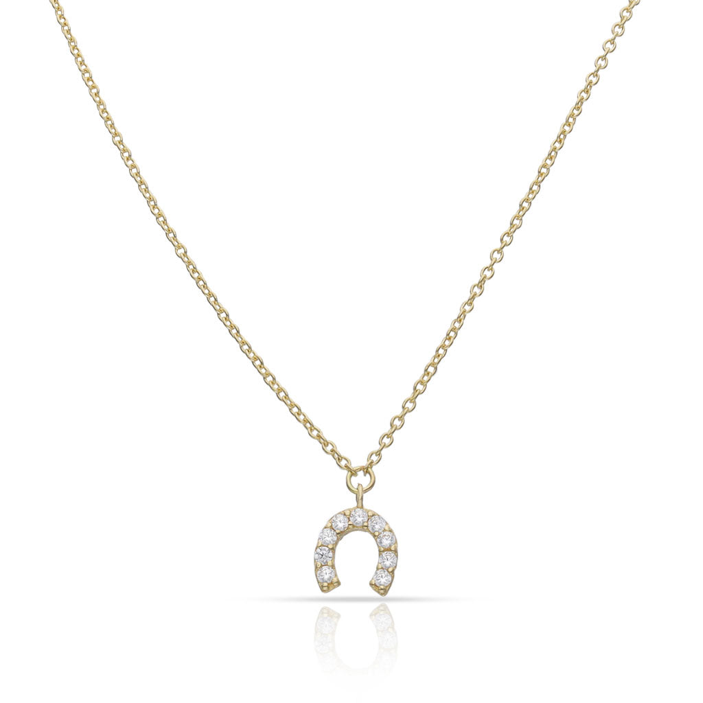 Gargantilla Oro 18K Herradura Circonitas