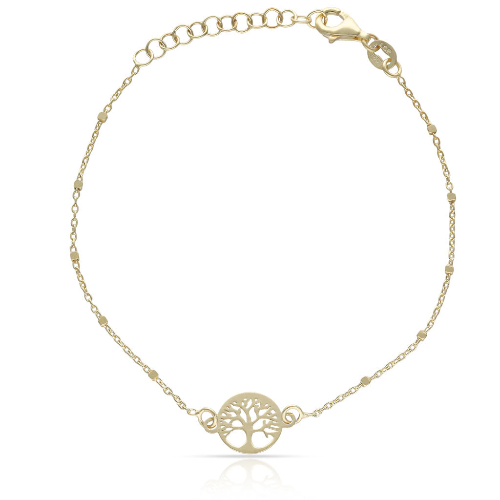 Pulsera Plata Chapada en Oro Árbol de la Vida