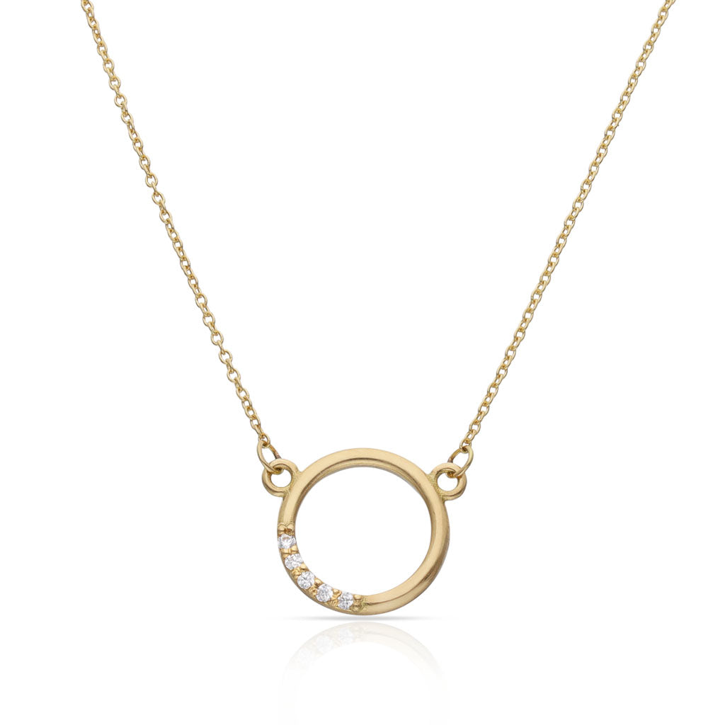 Gargantilla Oro 18K Círculo + Circonitas