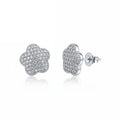 Pendientes Flor Circonitas Plata 925mm - 10mm
