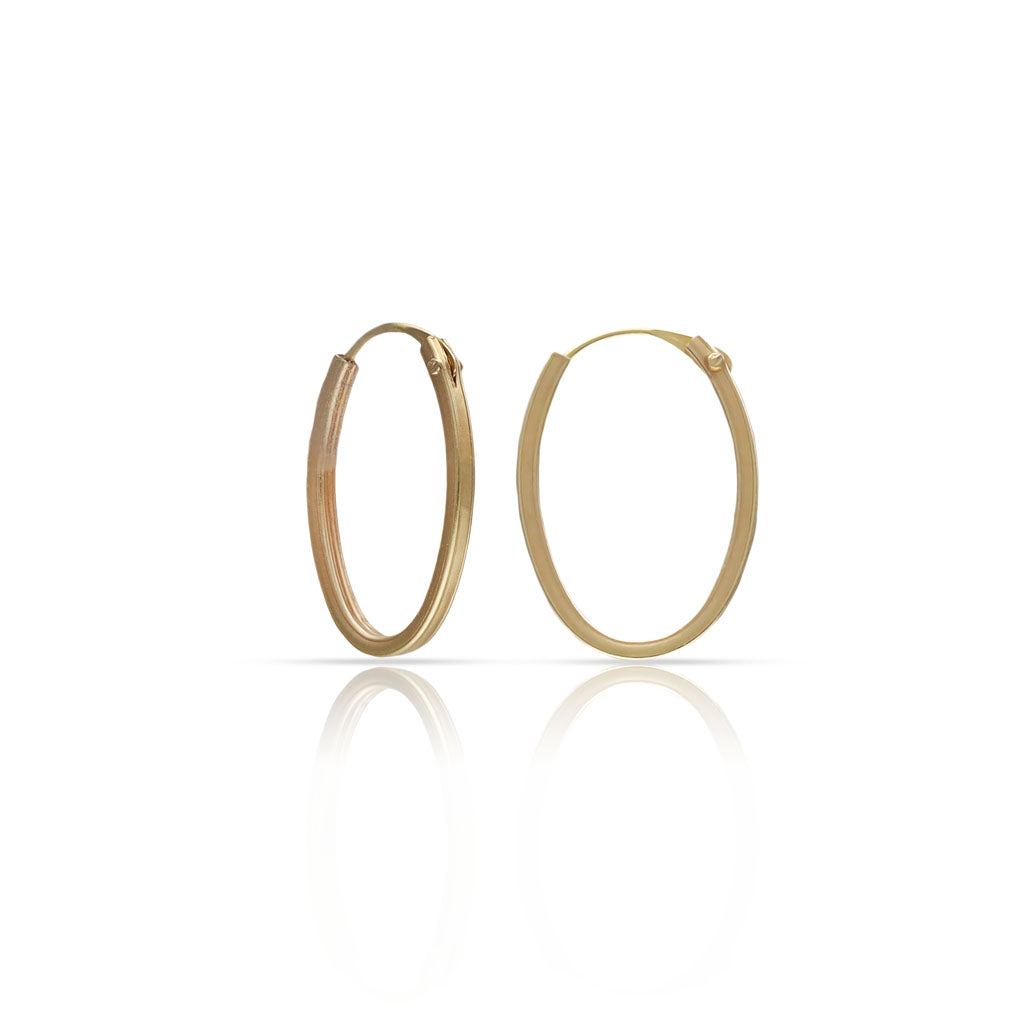 Aros Oro 18K Oval 4 Caras