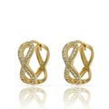 Aros Infinito Plata Chapada Oro con Circonitas 7mm