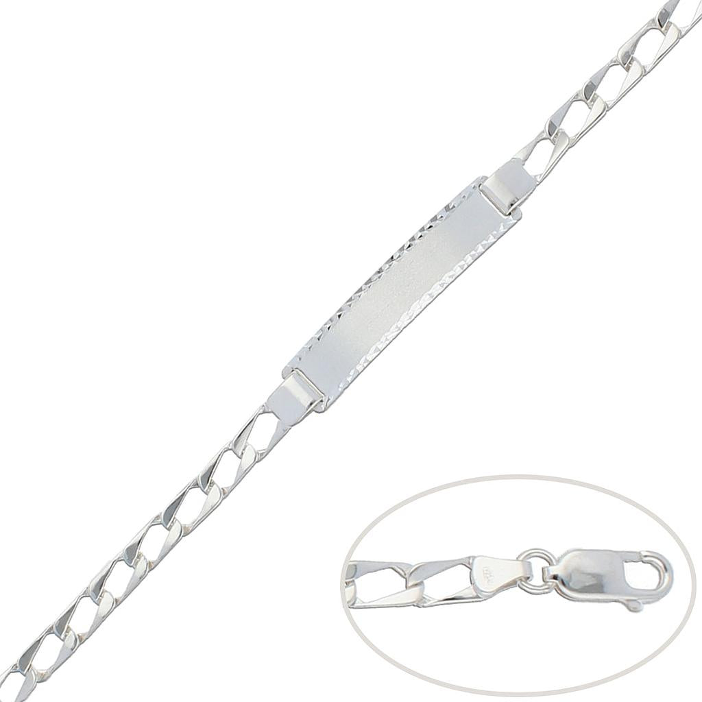 Pulsera con Placa Plata 925mm - 5mm