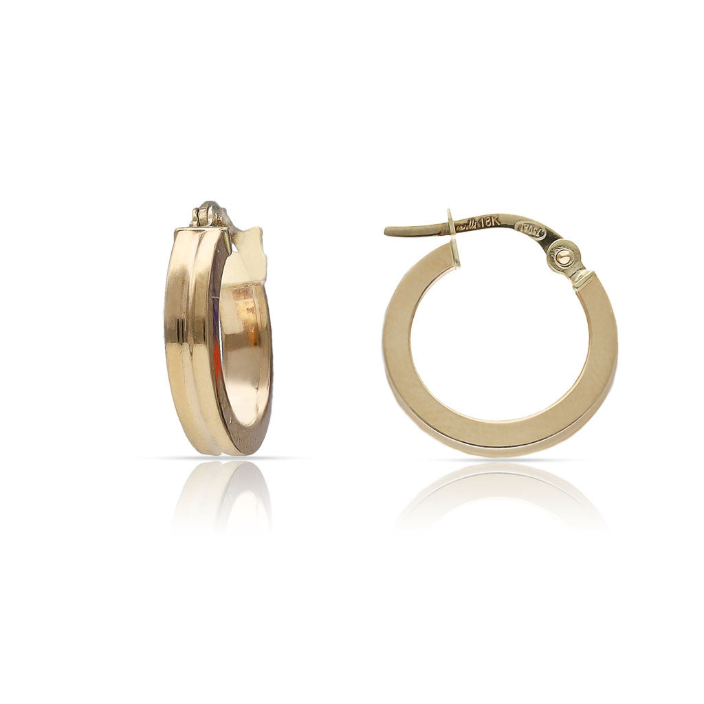 Aros Oro 18K Ondas 10mm