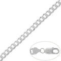 Cadena Plata 925 Barbada Maciza Plana 8mm