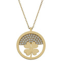 Gargantilla Oro 18K Trébol Circonitas 15mm
