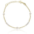 Pulsera Plata Chapada en Oro Perlas y Circonitas