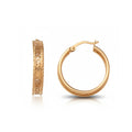 Aros Oro 18KL Tallados con Greca Calada - 20mm