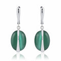 Pendientes Plata 925 Ojo de Gato Verde