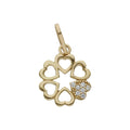 Colgante Oro 18K Corazones Circonitas