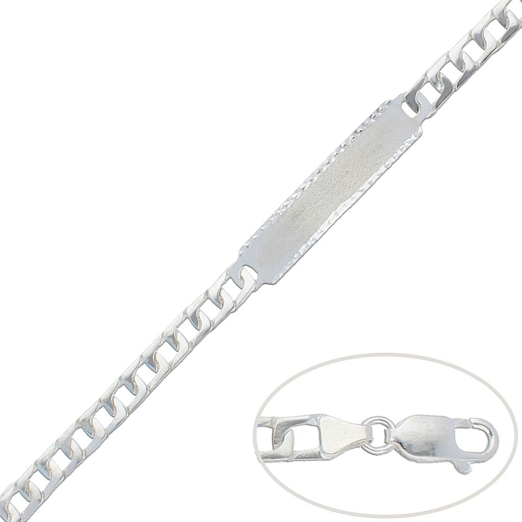 Pulsera con Placa Plata 925mm - 6,50mm