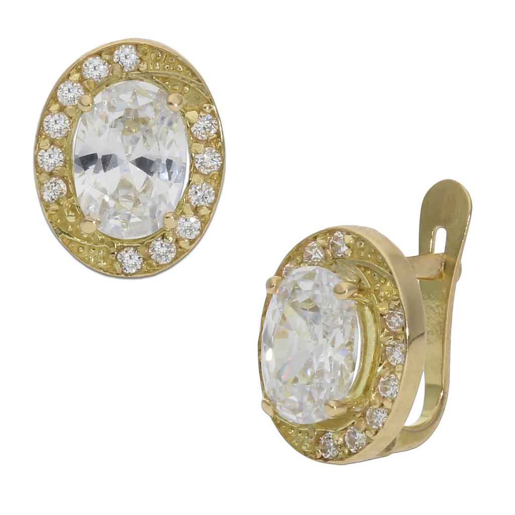 Pendientes Oro 18Kl Circonitas 9x11mm