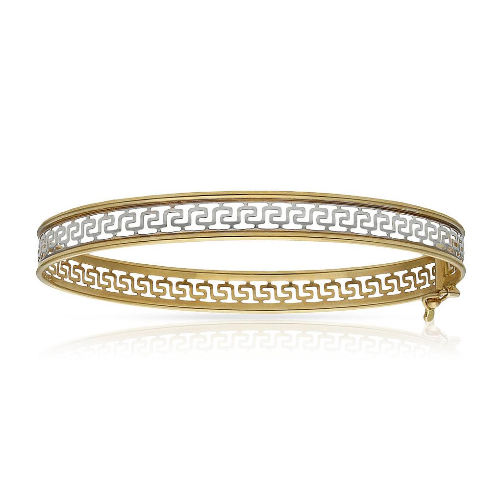 Brazalete Oro 18Kl Bicolor Greca - 60x52mm
