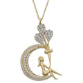 Gargantilla Oro 18K Luna + Globos