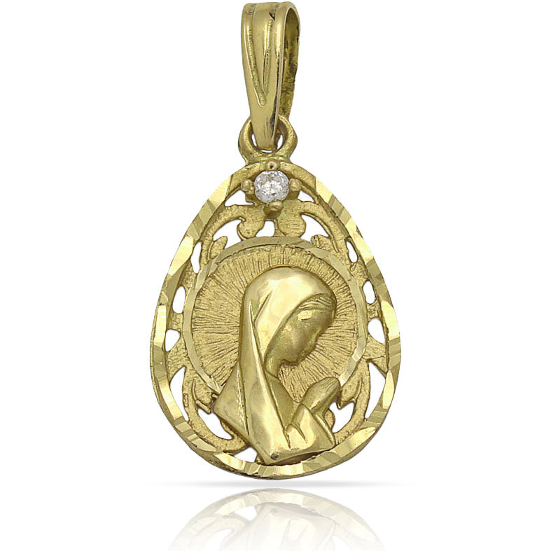 Medalla Oro 18Kl Virgen Niña - 14x21mm