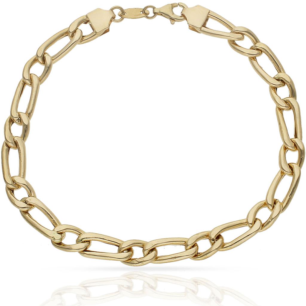 Pulsera Oro 18Kl Hueca 1x1 Caballero