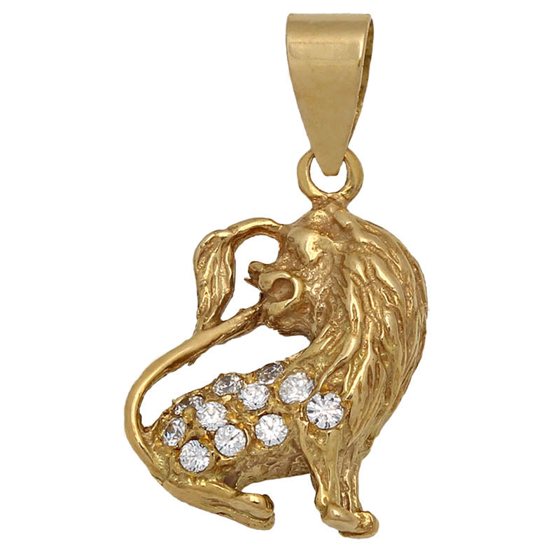 Colgante Oro 18KL Horóscopo Leo con Circonitas
