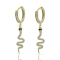 Aros Plata Chapada Oro Serpiente con Circonitas 5mm
