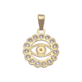 Colgante Oro 18K Ojo Turco con Circonitas 12mm