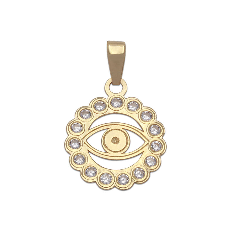 Colgante Oro 18K Ojo Turco con Circonitas 12mm