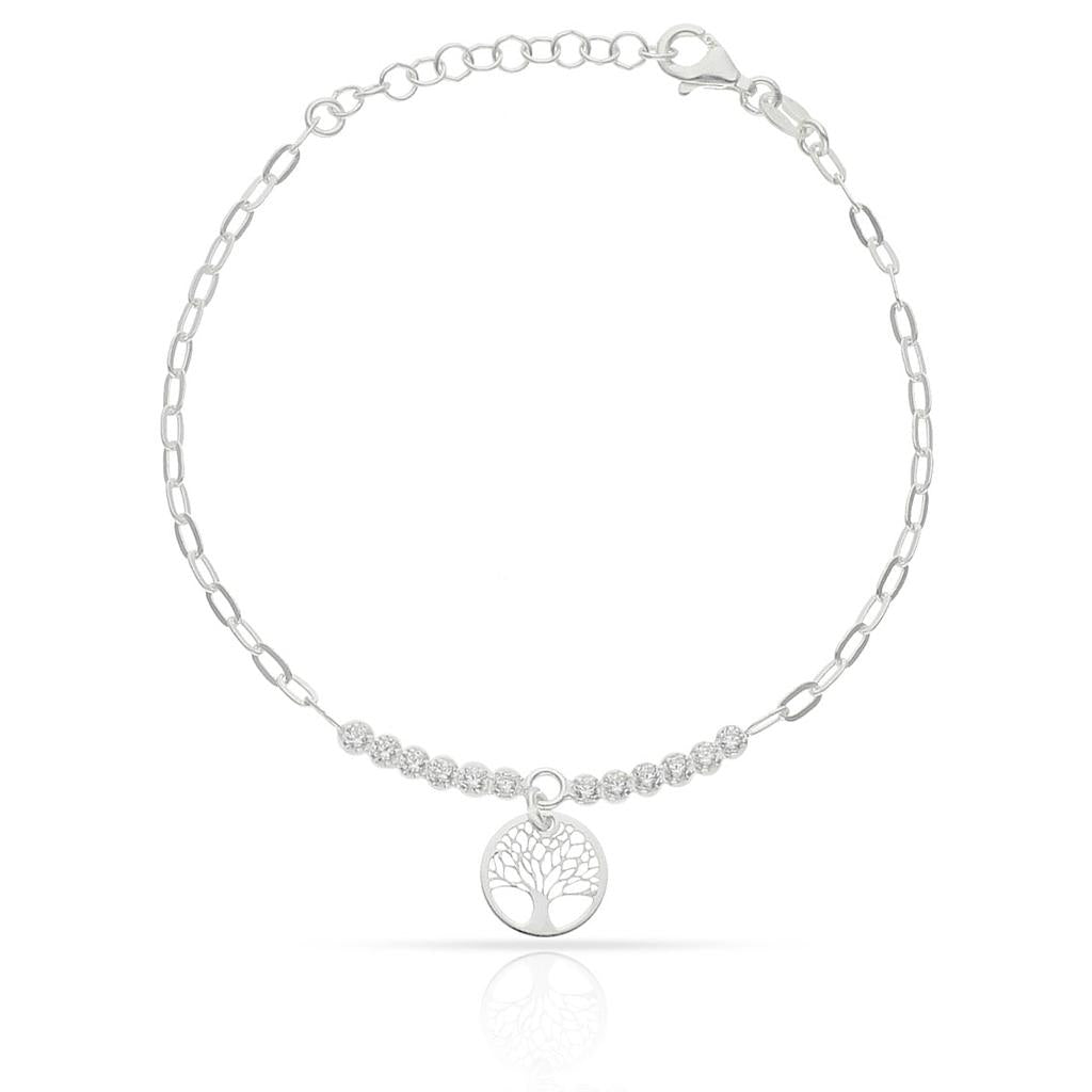 Pulsera Plata 925 Árbol de la Vida + Circonitas