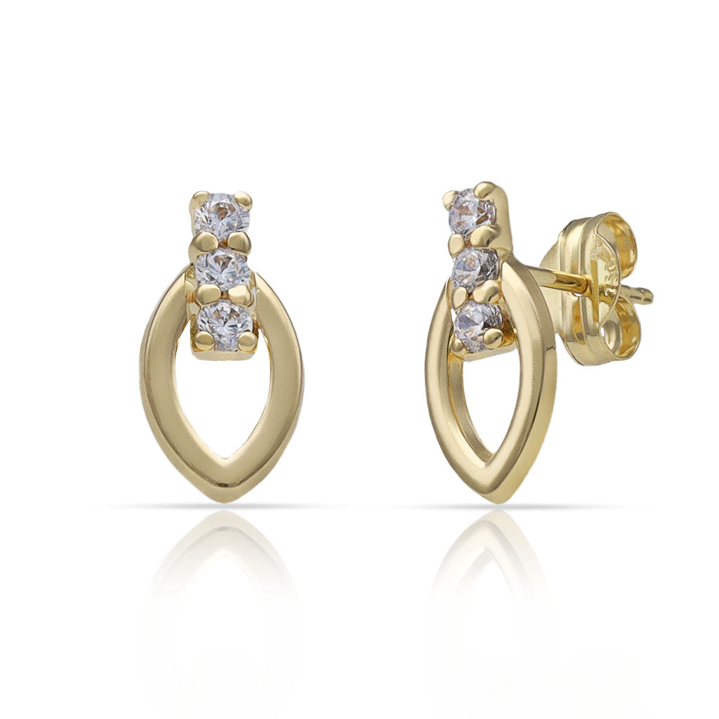 Pendientes Oro 18Kl Barra + Oval