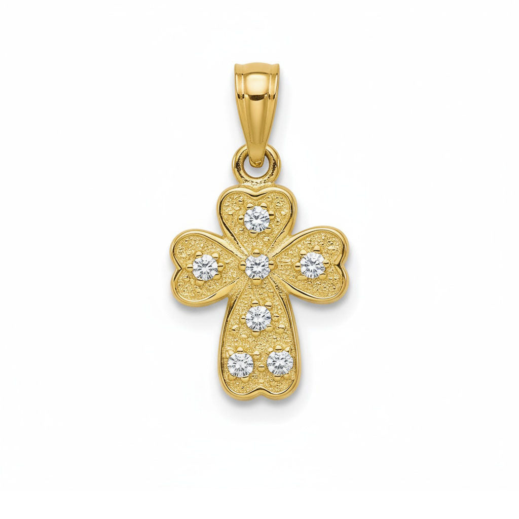 Cruz Oro 18KL con Circonitas - 10x15mm
