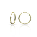 Aros Tubo Plata Chapada Oro 12mm