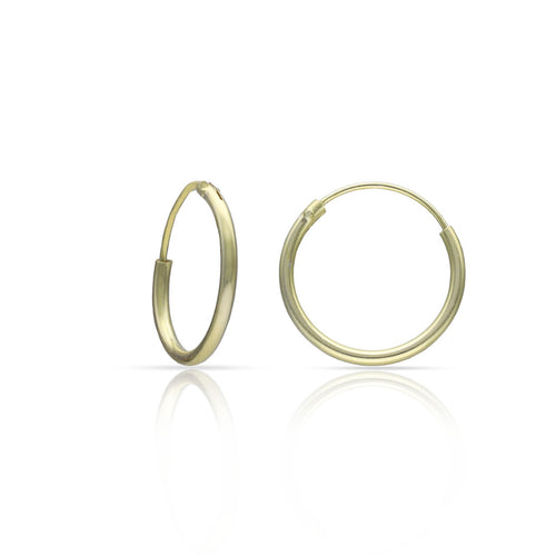 Aros Tubo Plata Chapada Oro 12mm