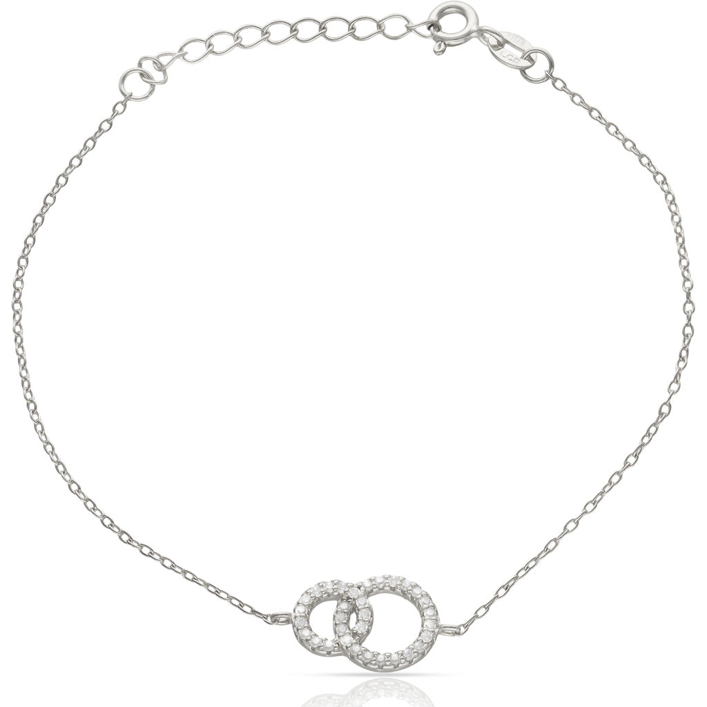 Pulsera Plata 925mm 2 Alianzas Circonitas