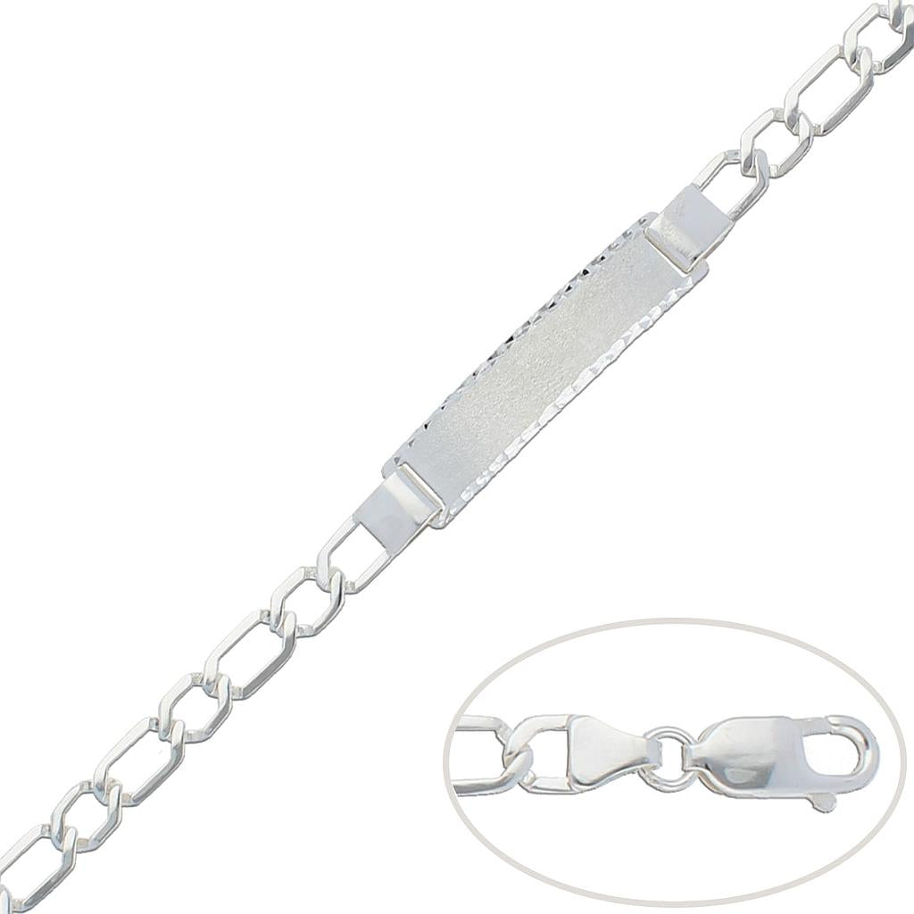 Pulsera con Placa Plata 925mm - 6,50mm