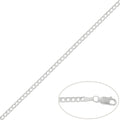 Cadena Plata 925 Barbada Maciza 3x1 - 3mm