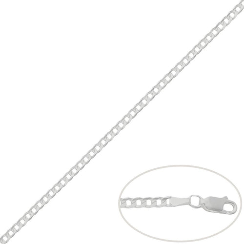 Cadena Plata 925 Barbada Maciza 3x1 - 3mm