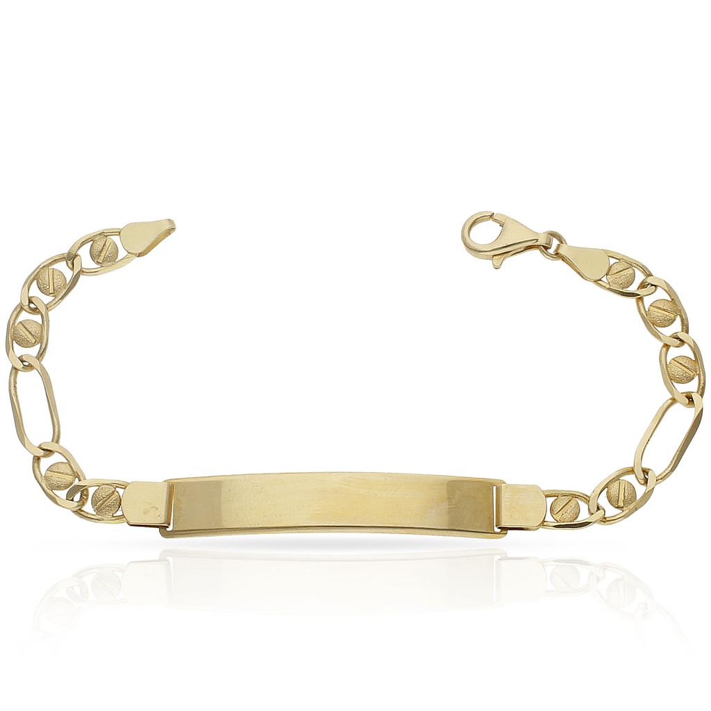 Pulsera Oro 18KL Fundida Placa