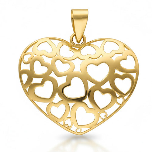 Colgante Oro 18K Corazón Calado Grande