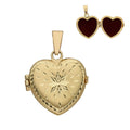 Guardapelo Oro 18KL Corazón con Tallados - 23x24mm